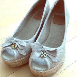 ToryBurch espadrilles wedge peep-toe 7.5